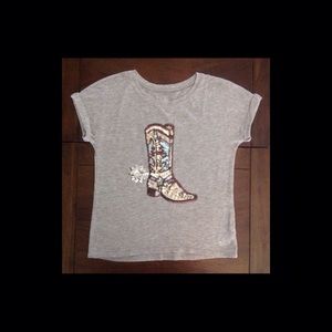 Justice Sequin Cowboy Boot T-Shirt